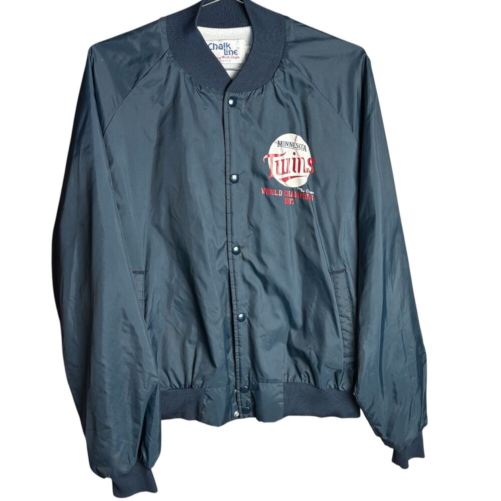 Vintage 1987 Minnesota Twins World Champions Jacket XL Chalk Line Made USA MLB